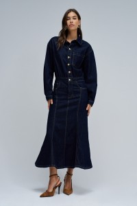 VESTIDO MIDI EM DENIM
