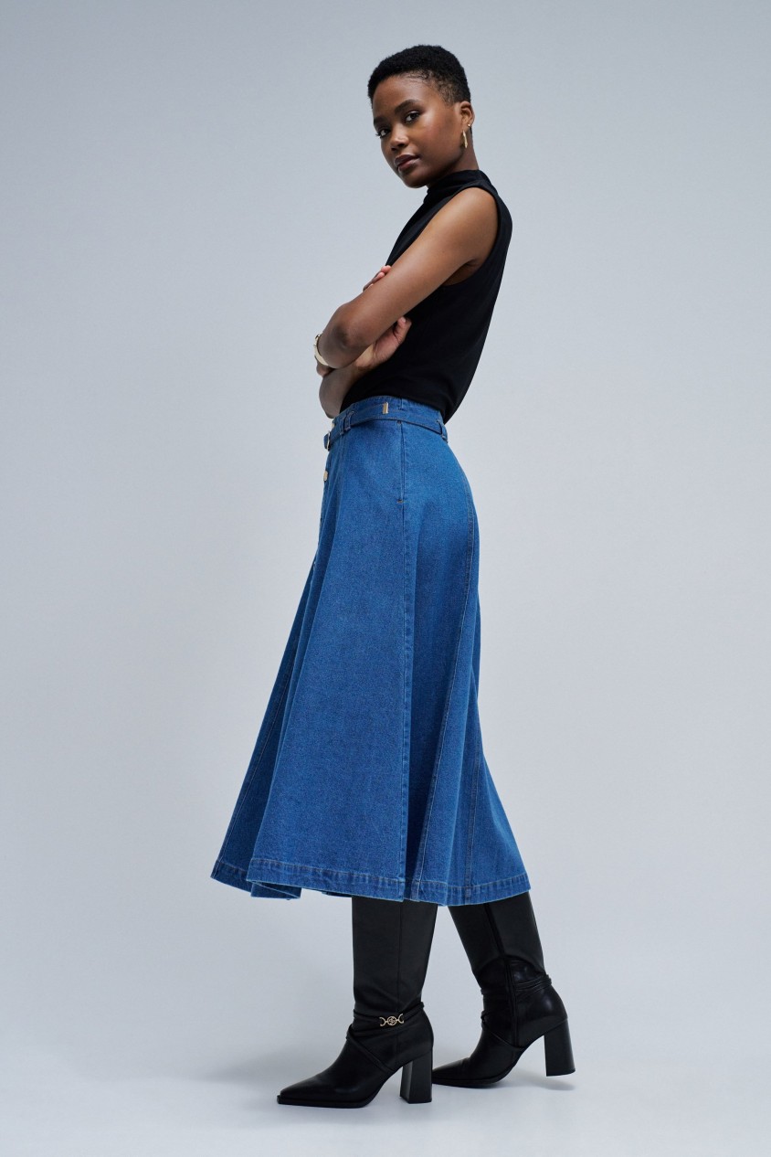 SAIA MIDI EM DENIM