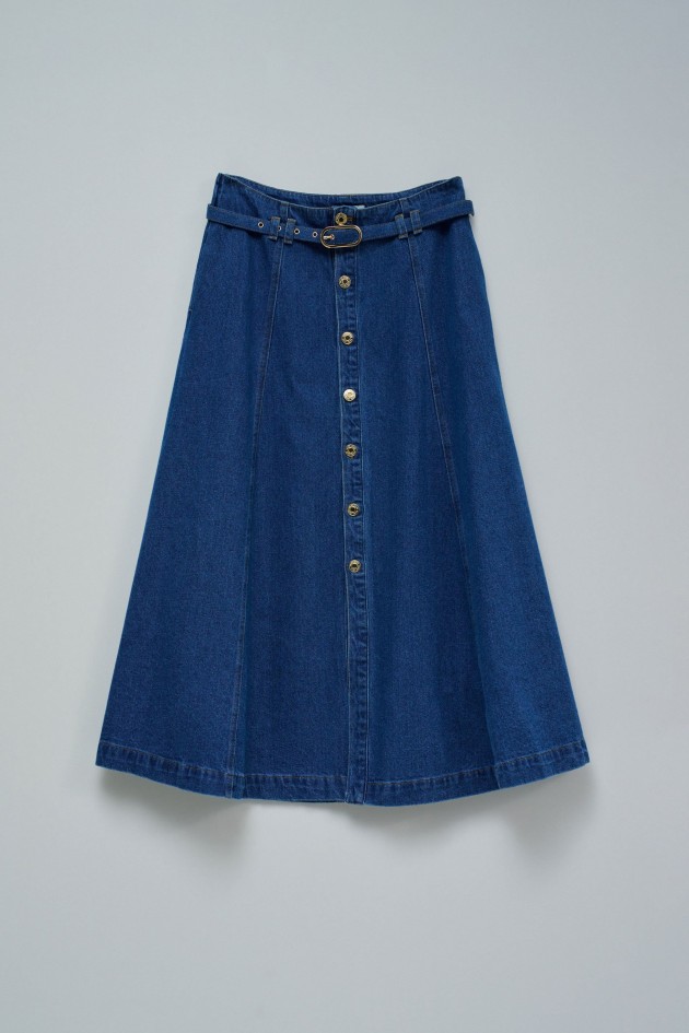 JUPE MIDI EN JEAN