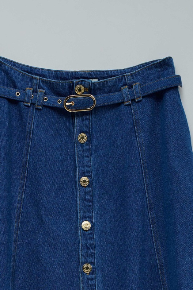 JUPE MIDI EN JEAN