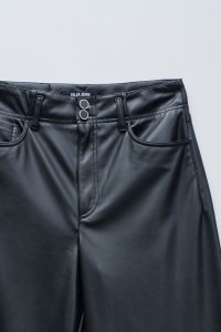 TRUE CROPPED WIDE LEATHER EFFECT JEANS