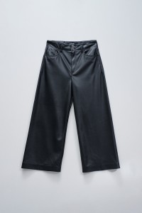 TRUE CROPPED WIDE LEATHER EFFECT JEANS