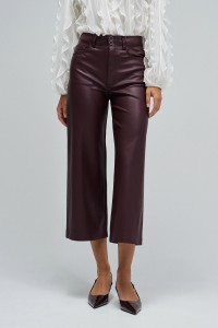 WAHR CROPPED WEITE LEDER-EFFEKT JEANS