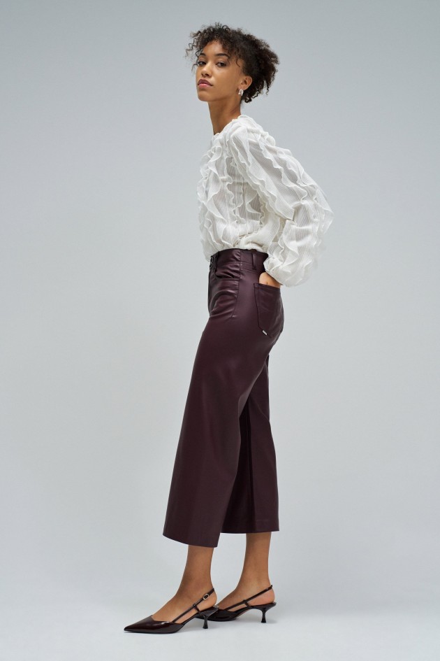 JEANS TRUE CROPPED WIDE EFEITO PELE