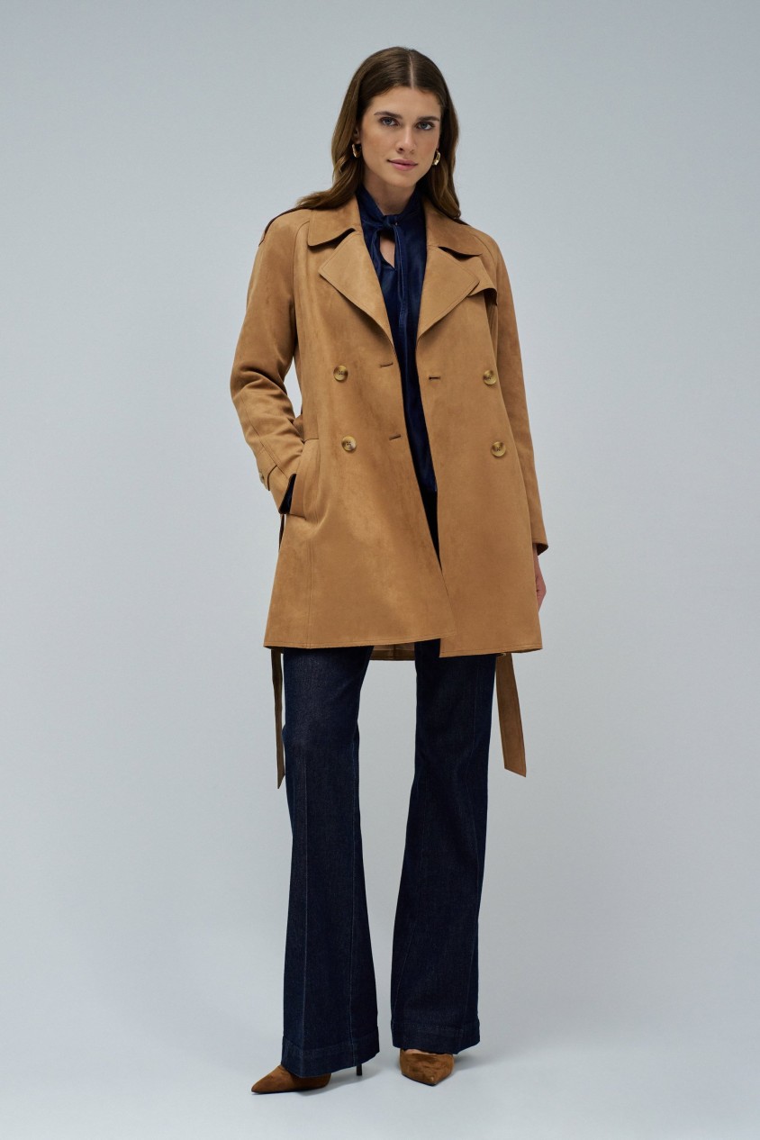 SUEDE TRENCH COAT