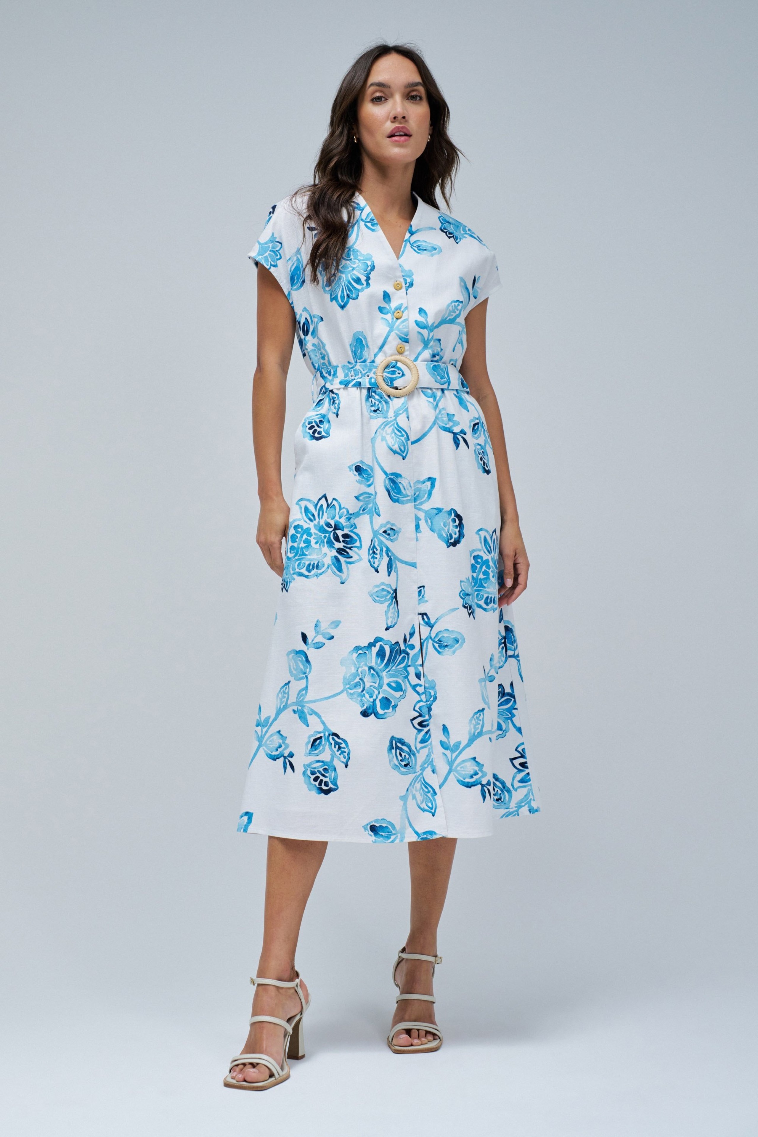 SHIRT DRESS WITH FLORAL PRINT