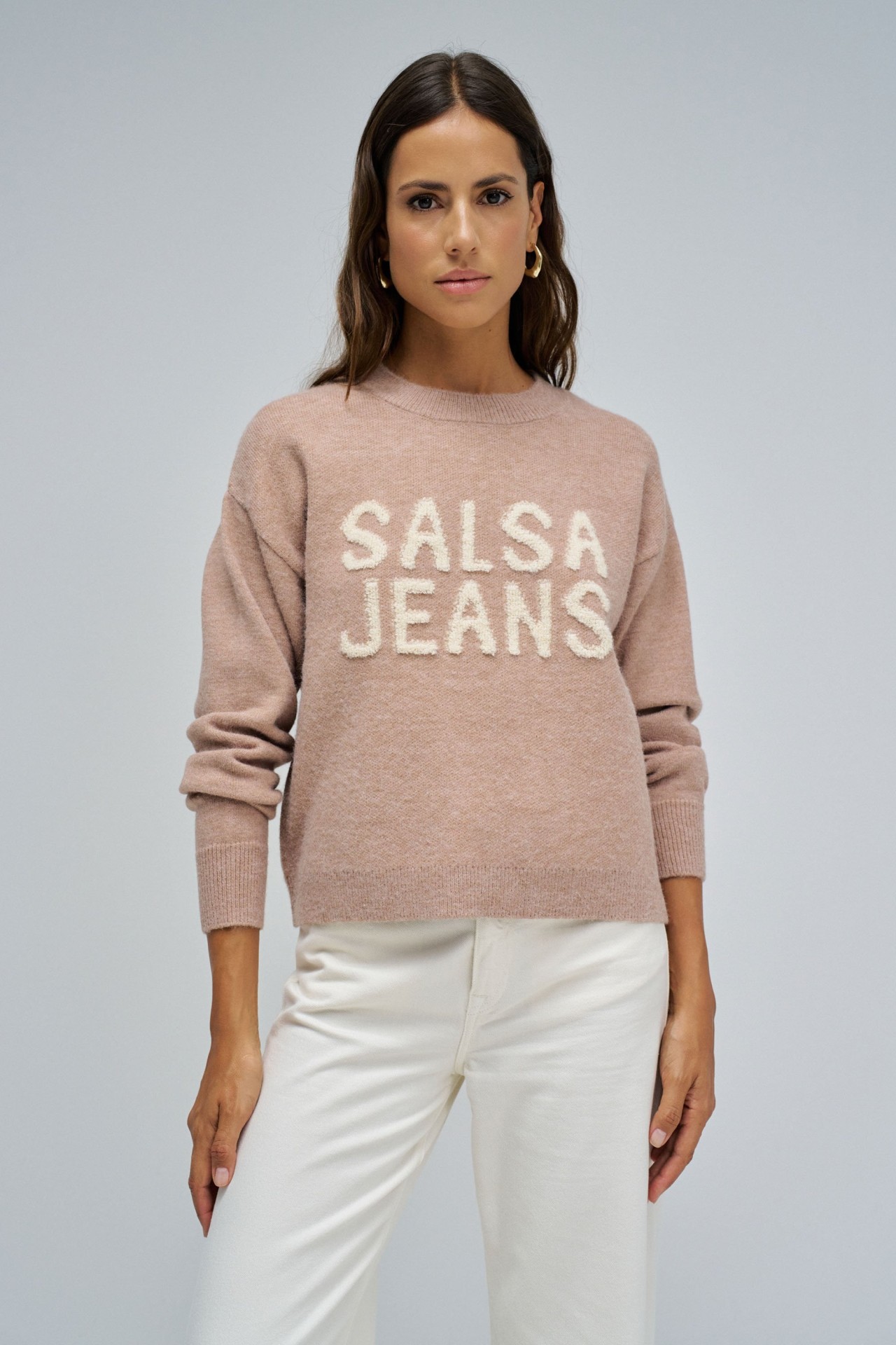 KNIT SWEATER WITH BRADING