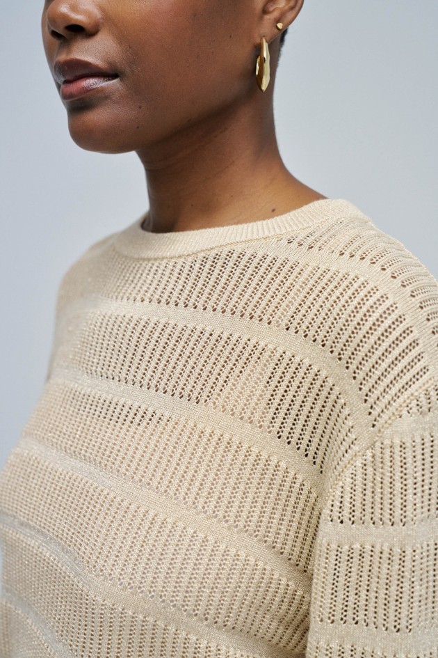 STRICKPULLOVER MIT GLANZ