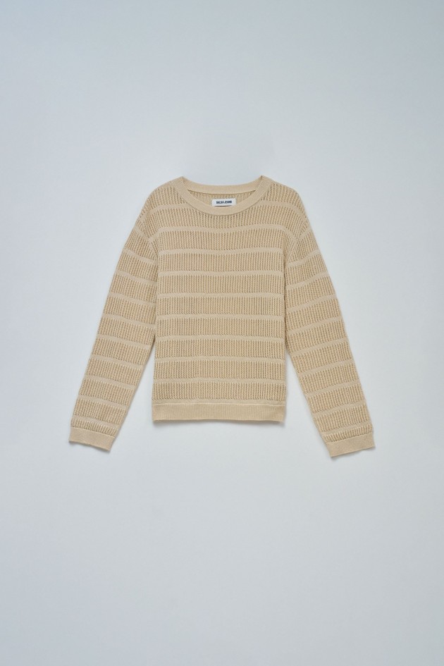 STRICKPULLOVER MIT GLANZ