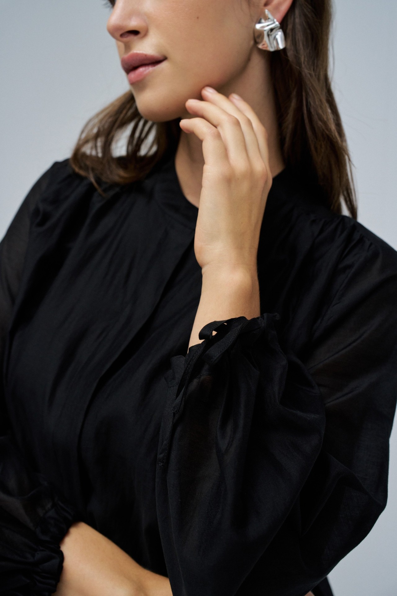 BLUSE MIT PUFF�RMELN