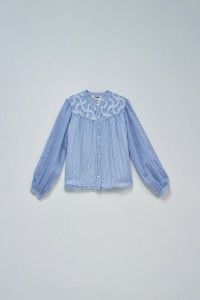 CHEMISE � RAYURES AVEC BRODERIES