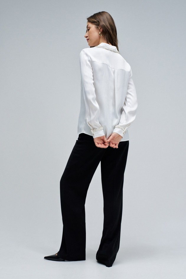 SATIN SHIRT IN TWEED