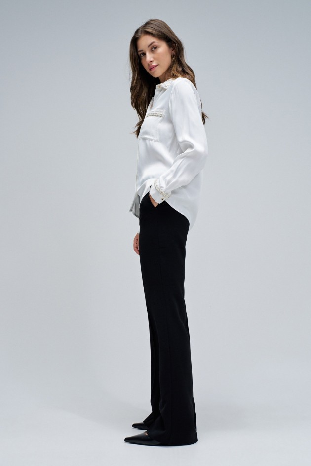 SATIN SHIRT IN TWEED