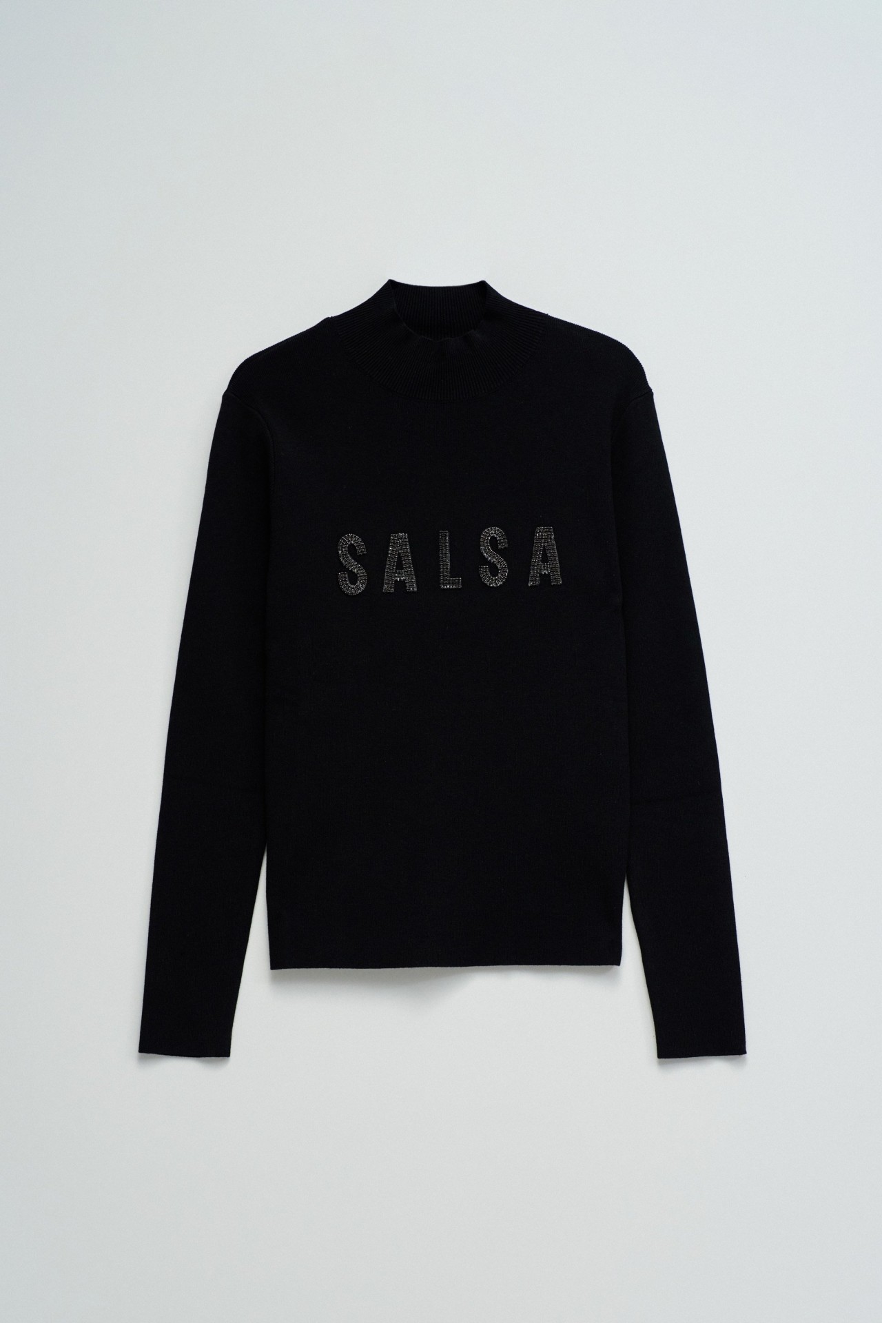 RIBBED KNIT SWEATER WITH BRANDING