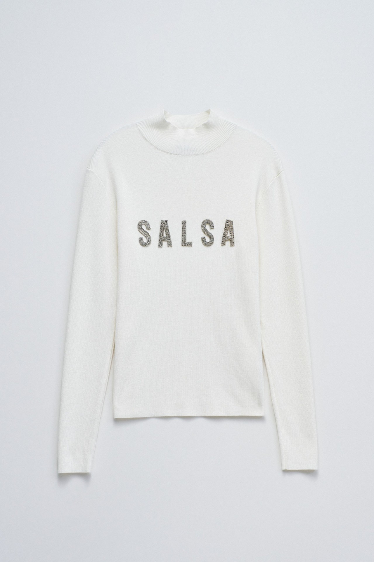 RIBBED KNIT SWEATER WITH BRANDING