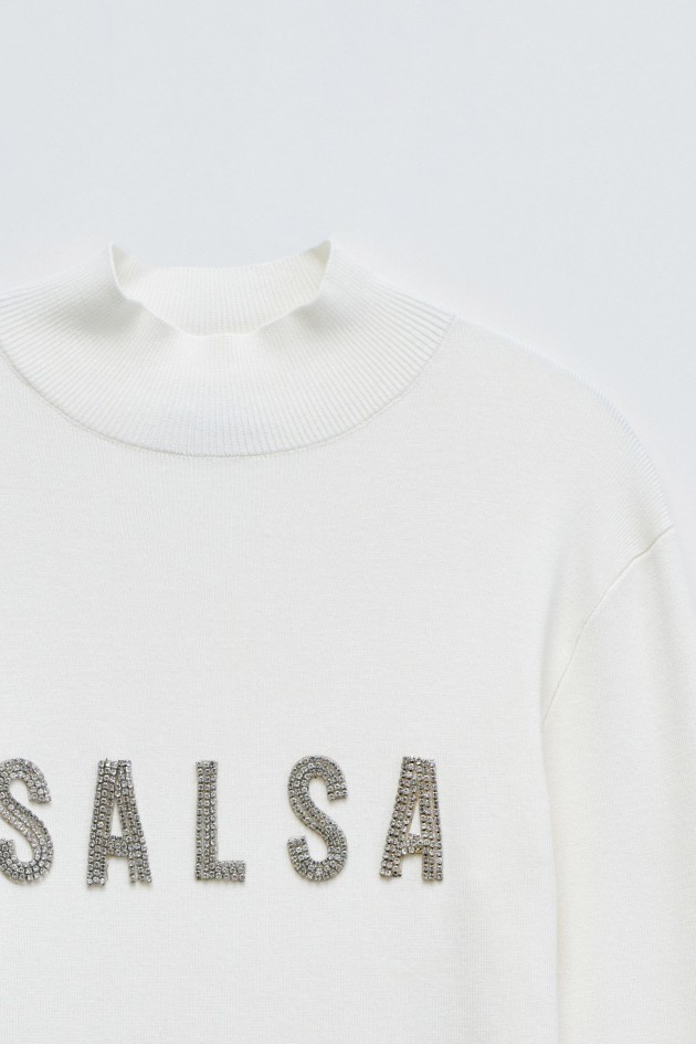 RIPPENSTRICKPULLOVER MIT BRANDING