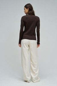 RIBBED KNIT SWEATER WITH BRANDING