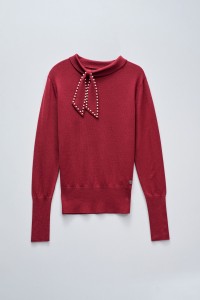KNIT SWEATER WITH BOW