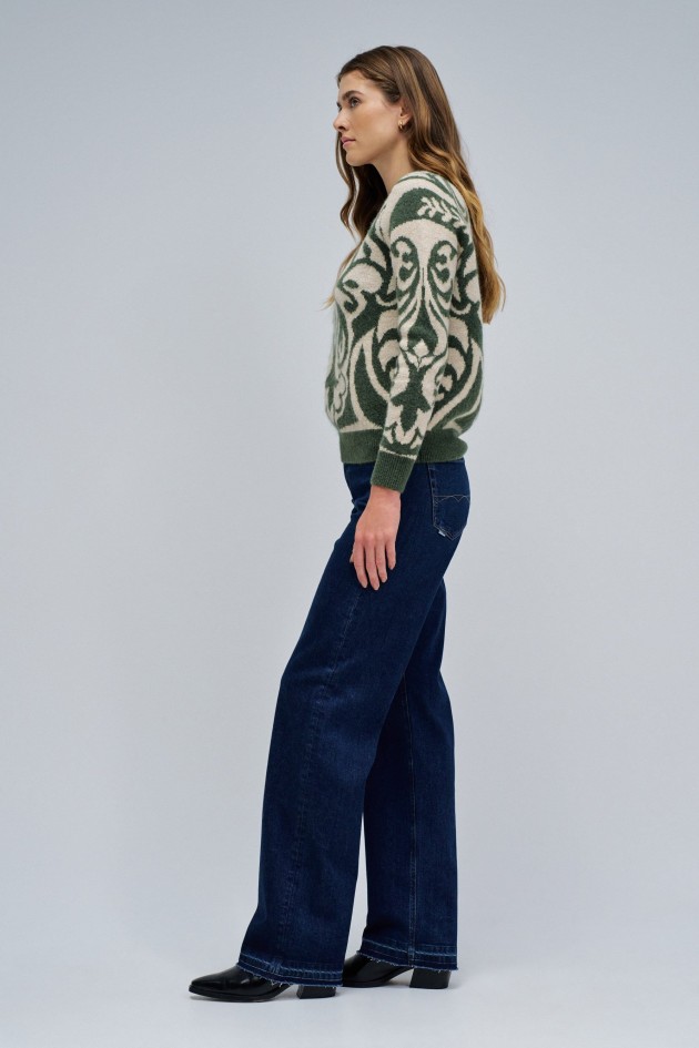PULLOVER AUS WOLLE MIT JACQUARD