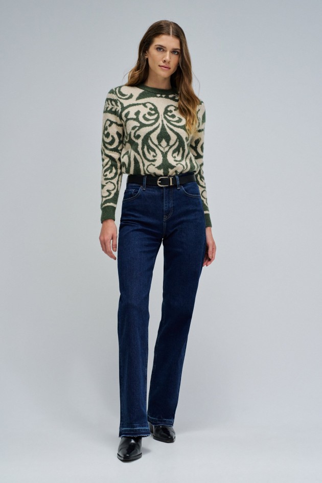 PULLOVER AUS WOLLE MIT JACQUARD