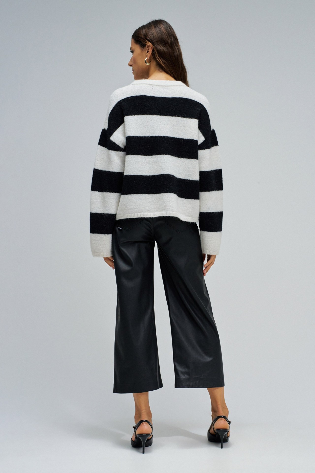 WOOL AND MOHAIR STRIPED JUMPER
