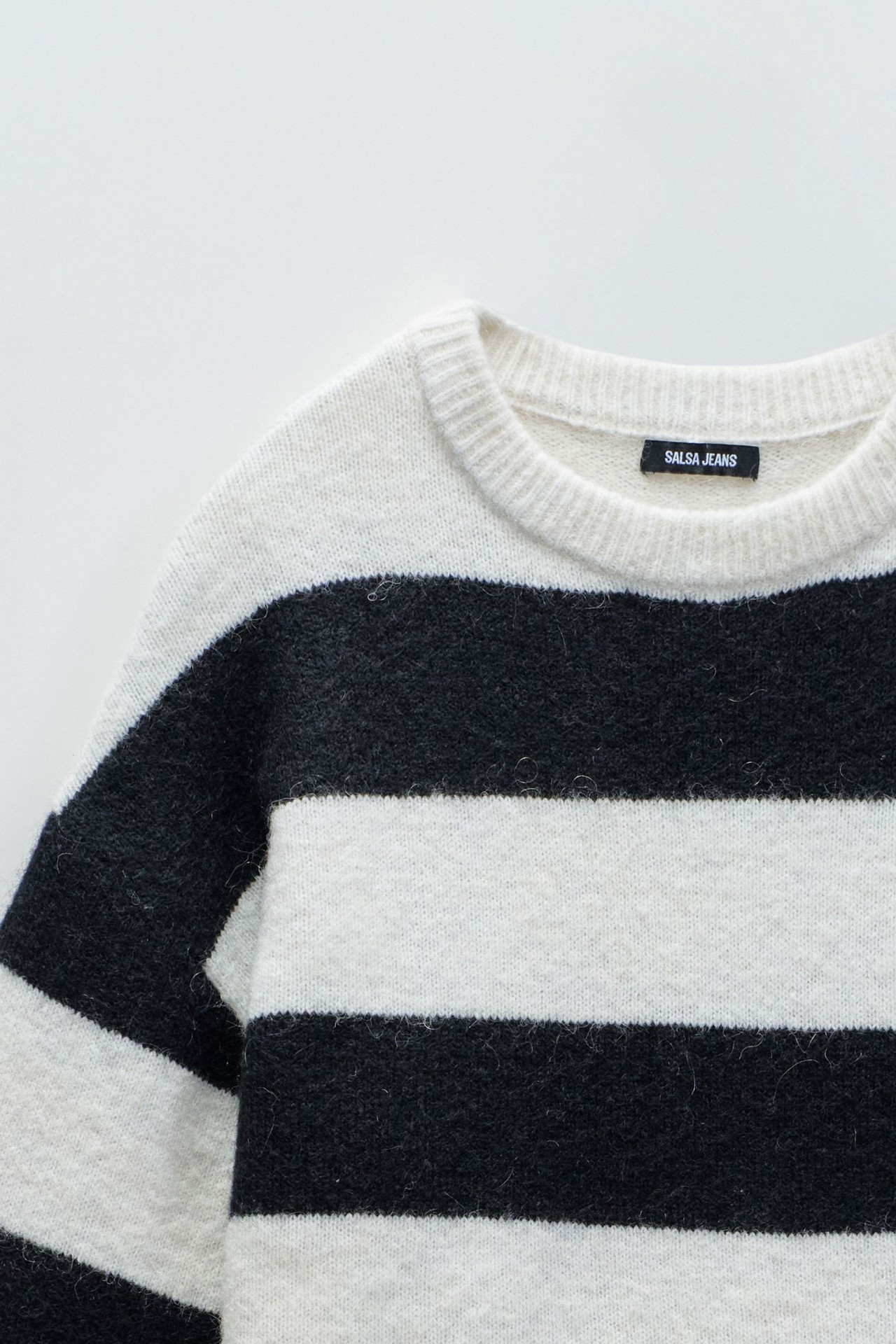 WOOL AND MOHAIR STRIPED JUMPER
