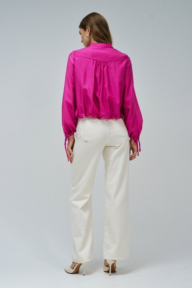 BLUSE MIT PUFFÄRMELN