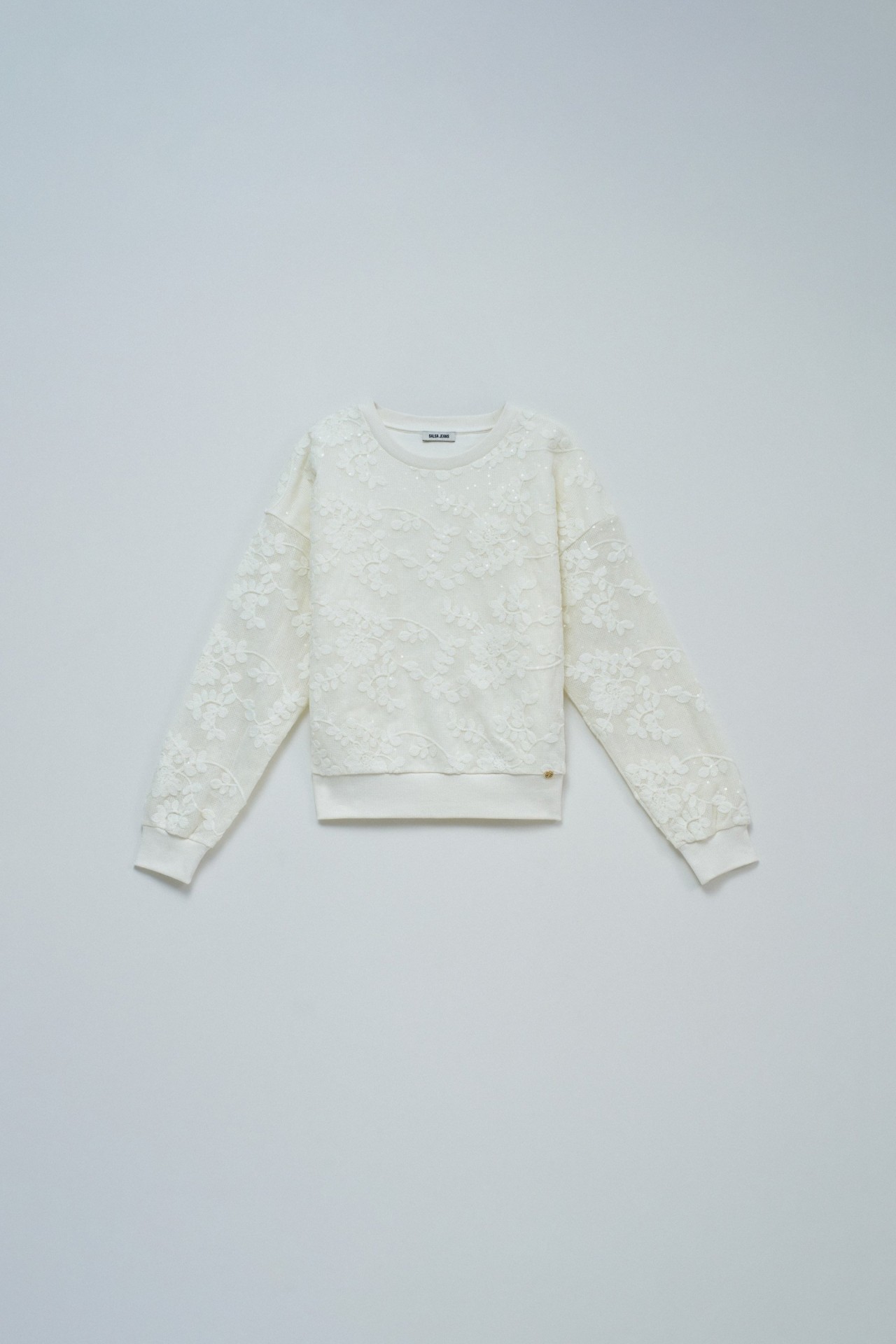 SWEATSHIRT WITH FLORAL EMBROIDERY