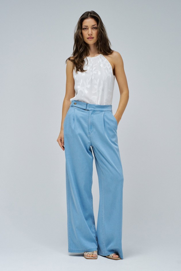 PANTALONES PALAZZO EN LIGHTDENIM