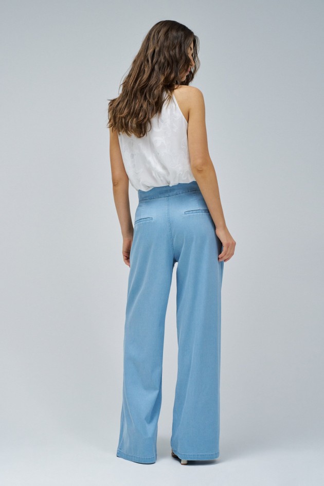 PANTALONES PALAZZO EN LIGHTDENIM