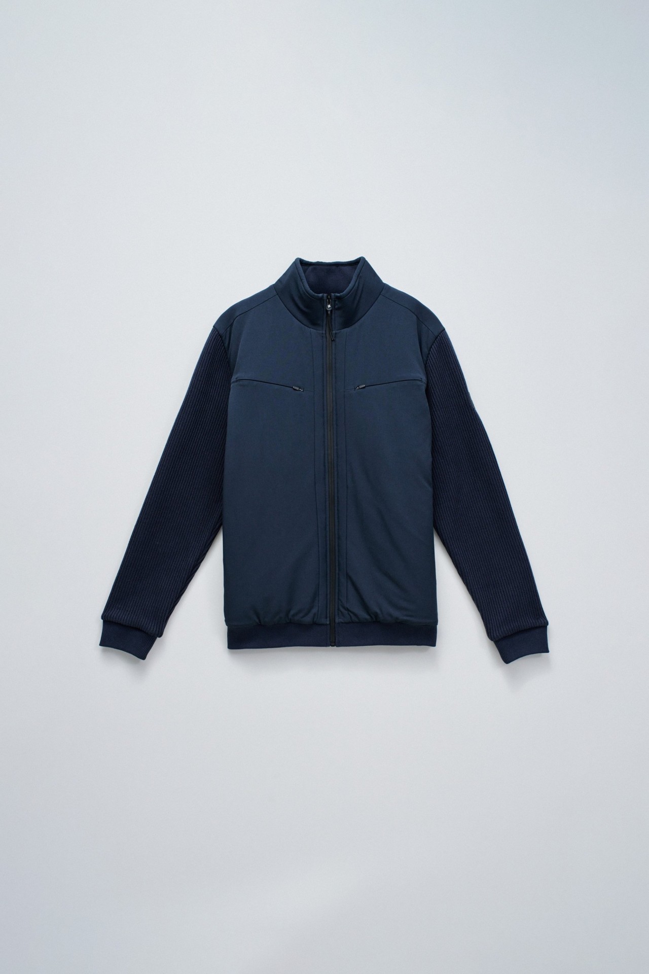 PADDED COAT WITH MIXED MATERIALS