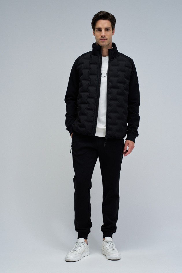 VESTE REMBOURRÉE AVEC MÉLANGE DE MATÉRIAUX