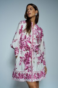 VESTIDO CAMISEIRO COM PADRÃO FLORAL VESTIDO CAMISEIRO COM PADRÃO FLORAL