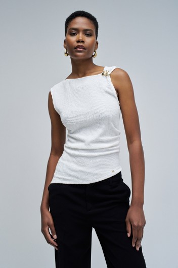 T-shirt femme Salsa 100%Coton Taille XS Couleur Blanc Neuf