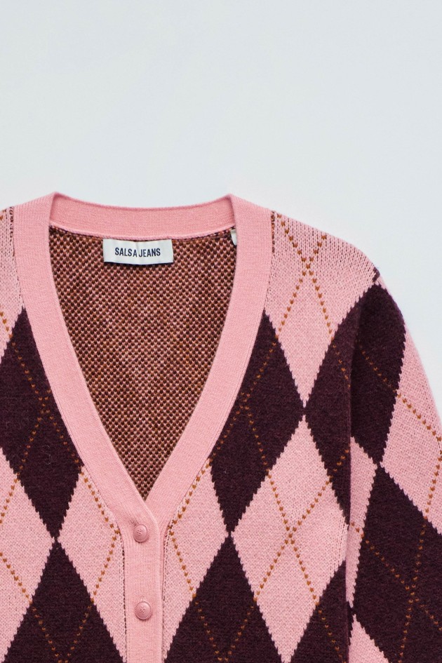 CARDIGAN COM PADRÃO GEOMÉTRICO