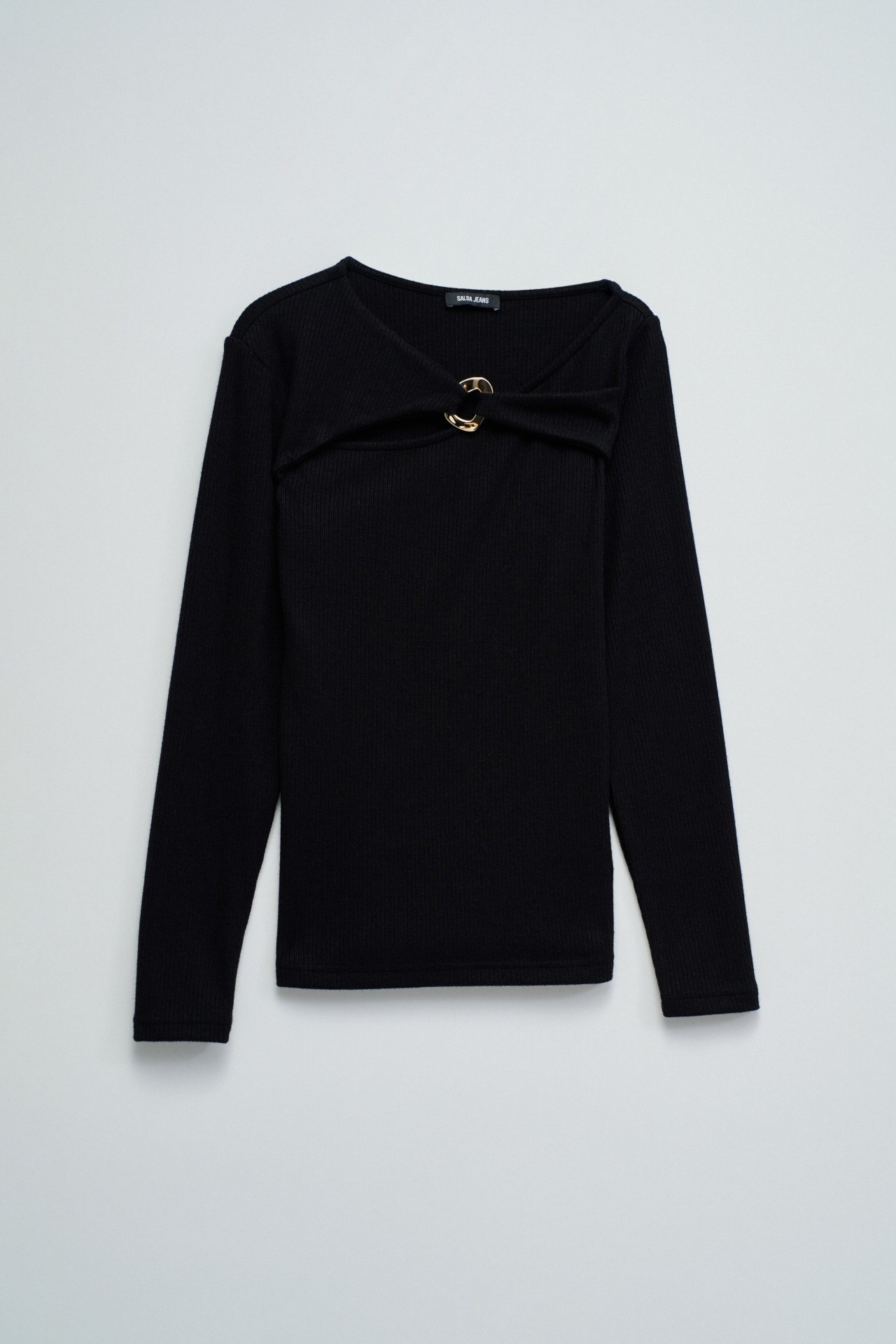 RIBBED KNIT SWEATER