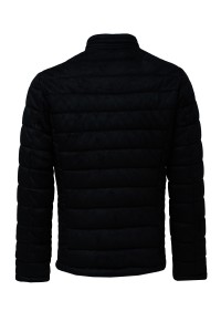OUTLET SUEDE QUILTED PUFFER, BLACK,