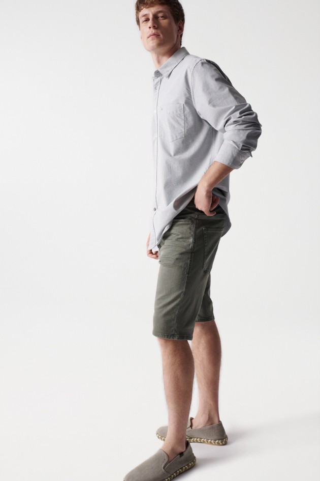 PANTALÓN CORTO VAQUERO REGULAR VERDE S-ACTIV
