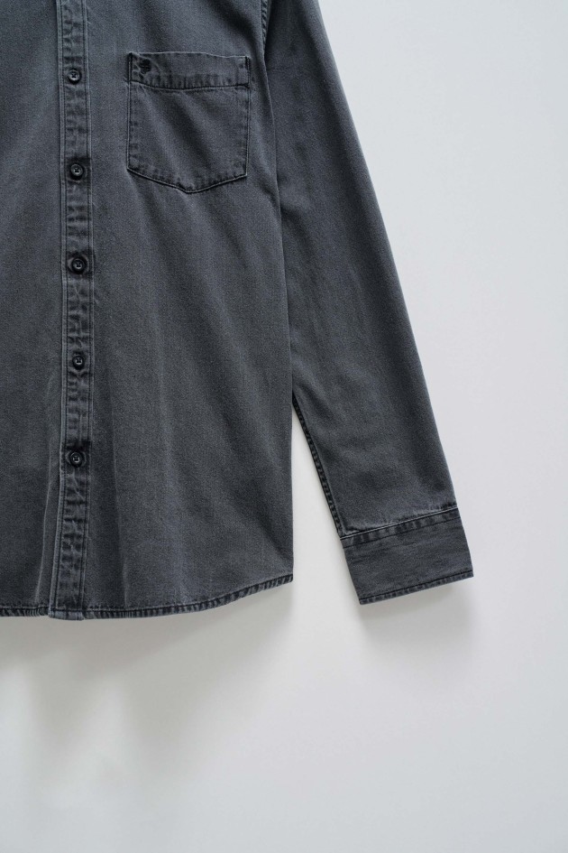 REGULAR BLACK DENIM SHIRT OUTLET