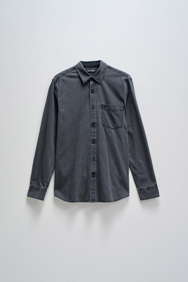 REGULAR BLACK DENIM SHIRT OUTLET
