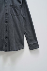 REGULAR BLACK DENIM SHIRT OUTLET