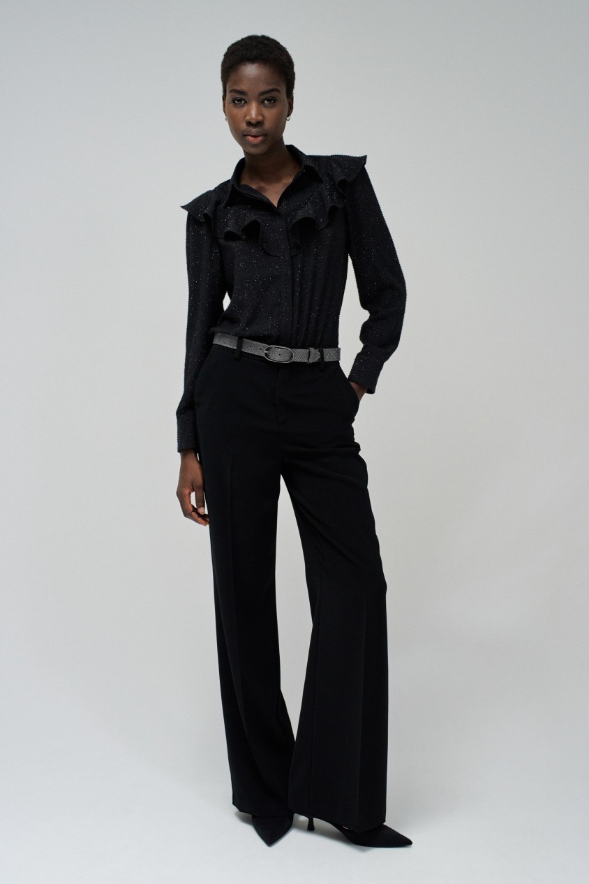 BLUSE MIT VOLANTS