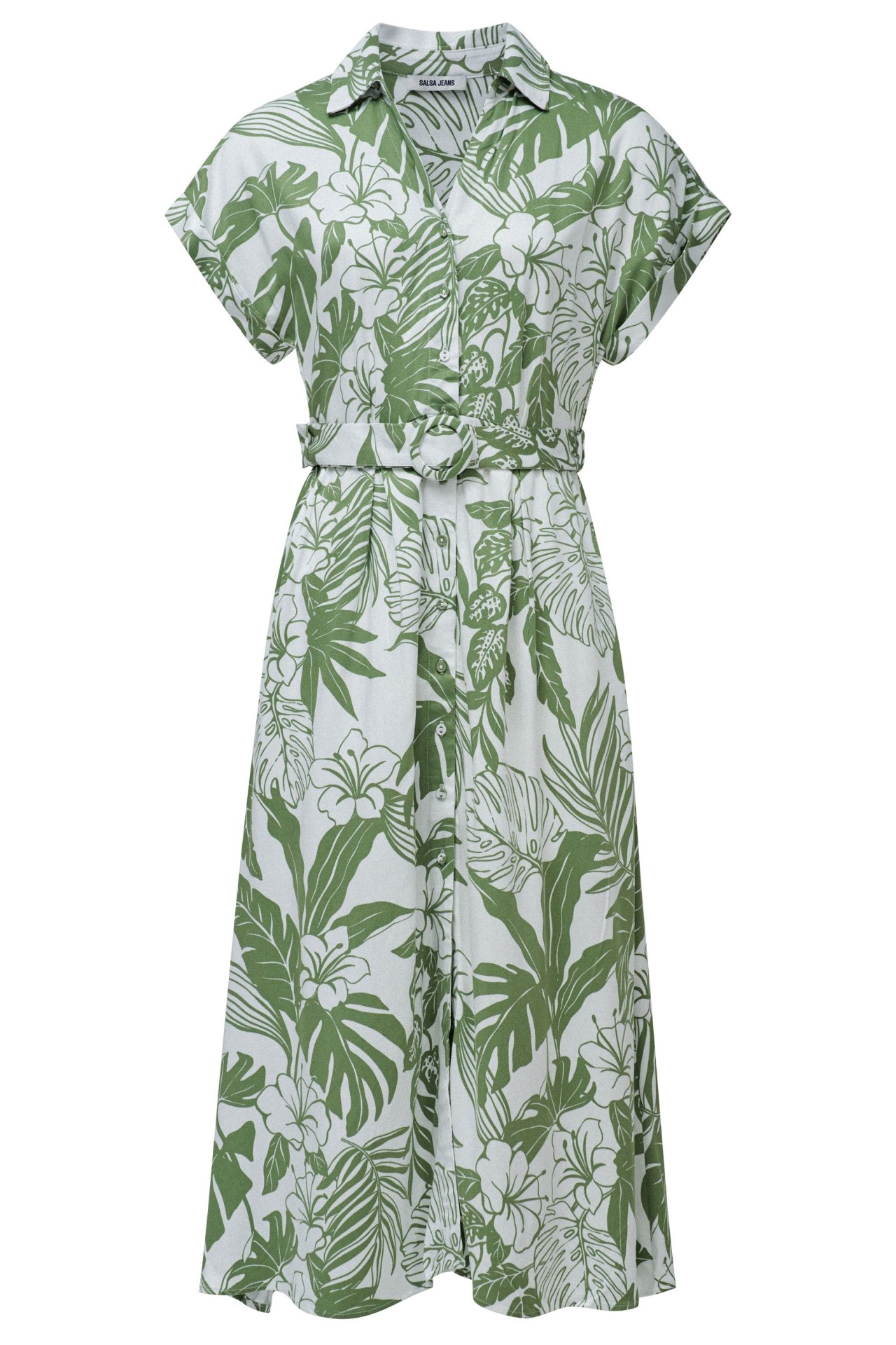 OUTLET MIDI DRESS ALL OVER PRINT TENCEL
