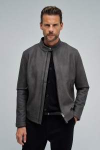 BLUS�O BIKER EFEITO SUEDE