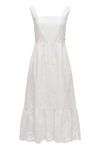 OUTLET SWISS EMBROIDERY LONG, WHITE, XL
