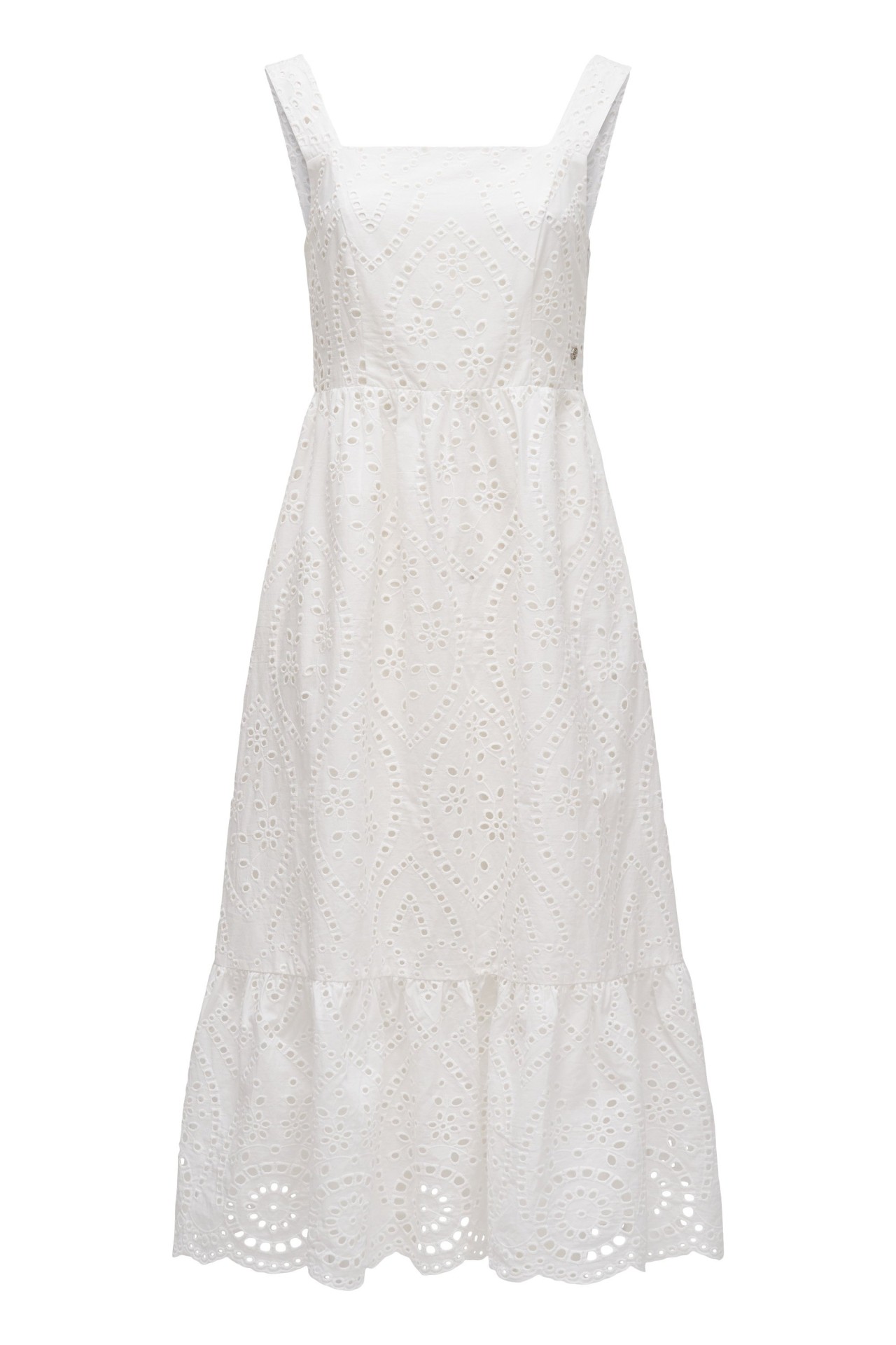 OUTLET SWISS EMBROIDERY LONG, WHITE, XL