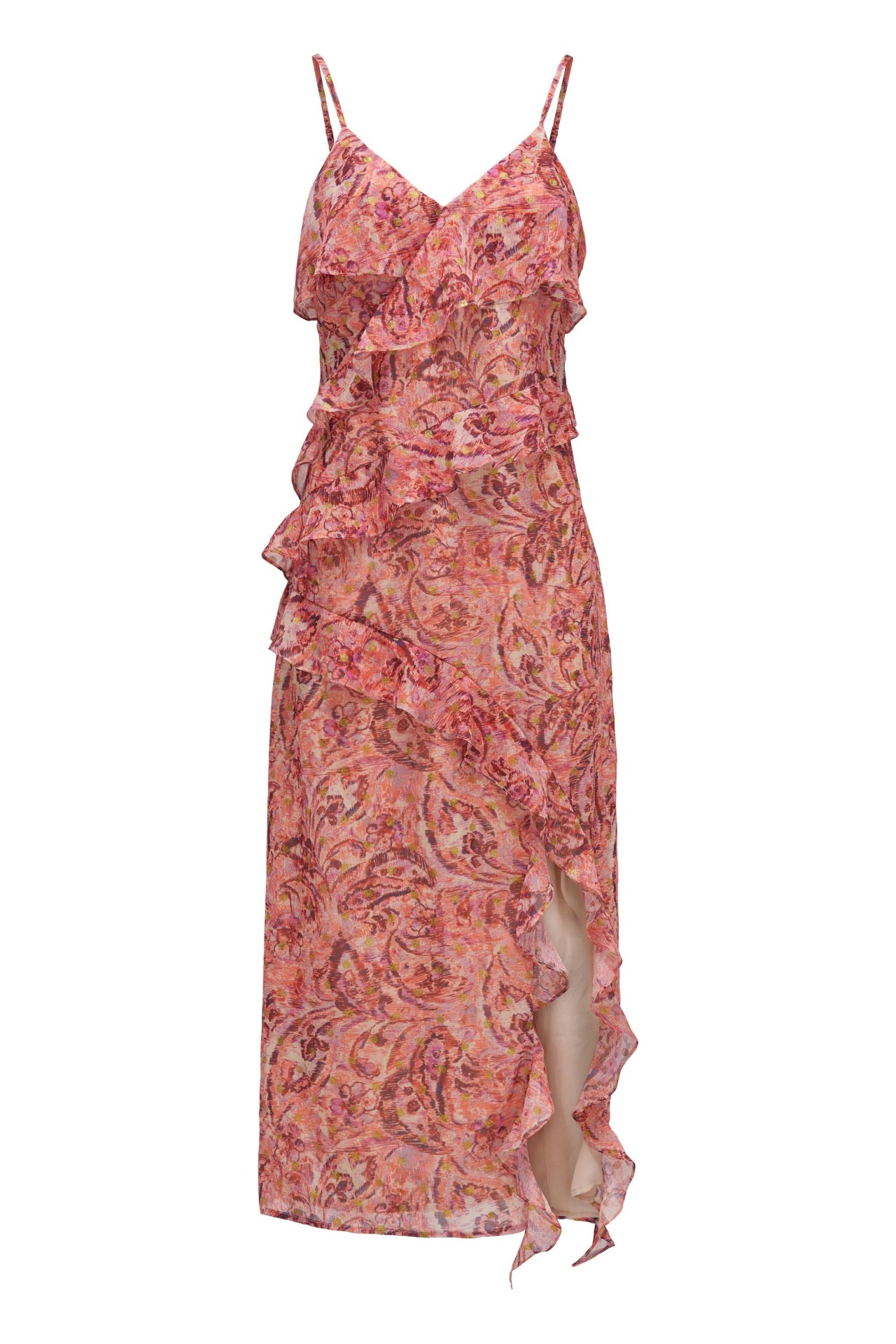 OUTLET LONG RUFFLES D, MEDIUM ORANGE, XL