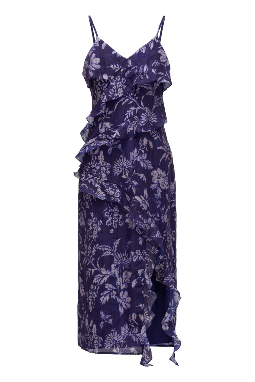 OUTLET LONG RUFFLES DR, DARK BLUE V1, XL