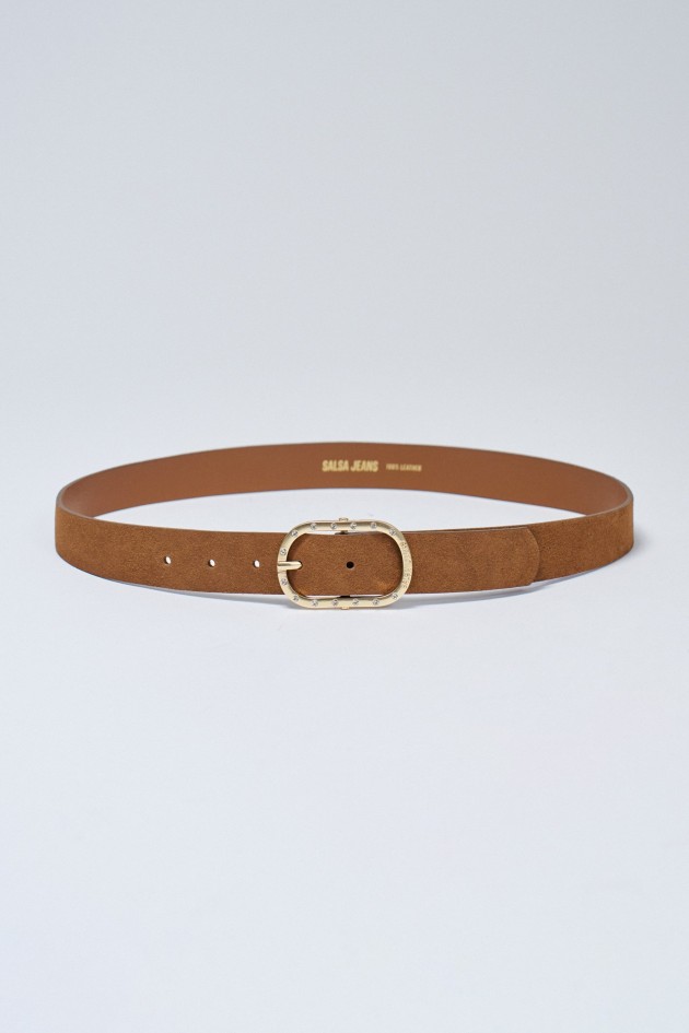 Ceinture en daim marron clair