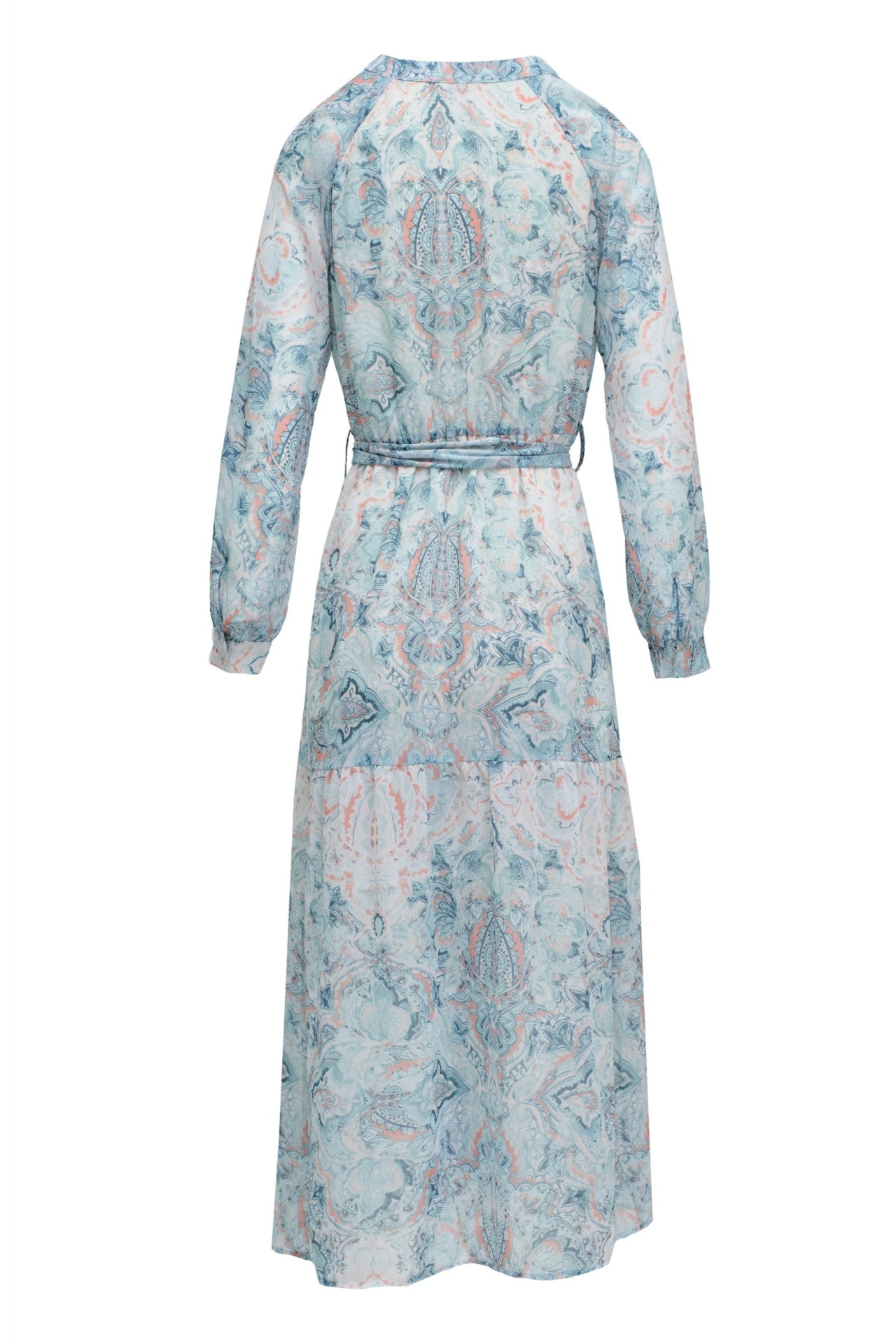 OUTLET MIDI LONG SLEEVE CHIFFON DRESS